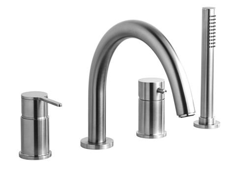 Смесители Emmevi Filoinox 85120/IN на борт ванны никель