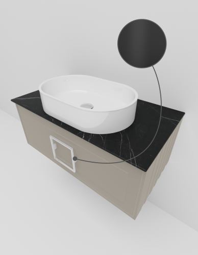 Тумба со столешницей La Fenice CUBO NFNC-01-CUB-C-90-3-GB 90х36х49 подвесная цвет бежевый