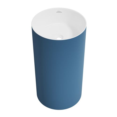 Раковина акриловая Wellsee Chalice Perfection 230622000 45х45 напольная цвет темно-синий/белый без отверстий под смеситель