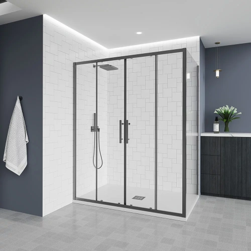 Душевой уголок Veconi Evo E4-SP-GR-12090-01-C9 120х90 стекло прозрачное профиль графит без поддона