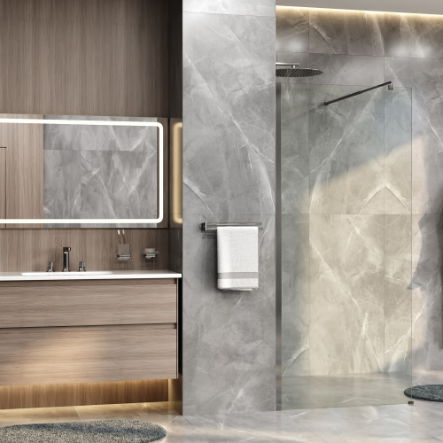 Душевая перегородка WasserKRAFT Rur 30W 30W39BN 90х200 стекло прозрачное профиль никель