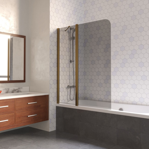 Душевая шторка на ванну Vegas-Glass E2V LUX ST E2V LUX ST 125 5 7 L 125х151 стекло тонированное профиль бронза
