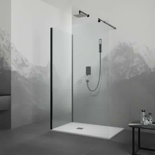 Душевой уголок RGW Walk In 35100588-14 80х80 стекло прозрачное профиль черный без поддона