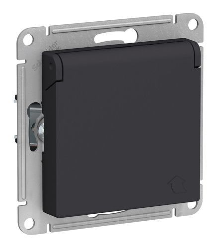 Розетка с/з со шторками с крышкой 16А Systeme Electric AtlasDesign (АтласДесигн) ATN001046