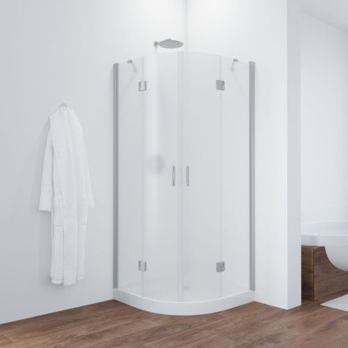 Душевой уголок Vegas-Glass AFS TUR+NOVO AFS NOVO 80 07 10 R 80х80 стекло матовое профиль хром без поддона