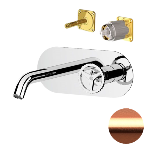 Смеситель для раковины Remer Chrono CH15LKBRP встраиваемый в стену медь