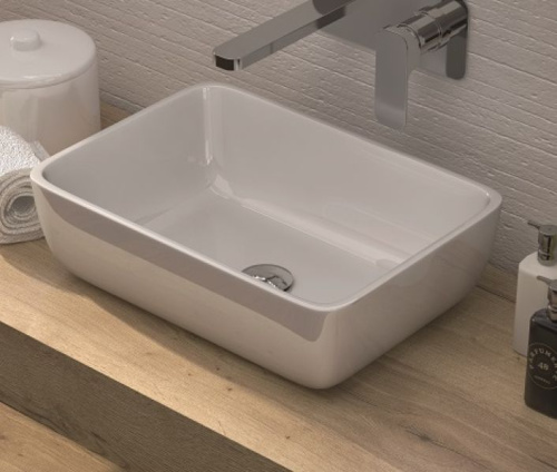 Раковина керамическая IBX Rut HORUSN 46х32 накладная цвет черный матовый без отверстия под смеситель