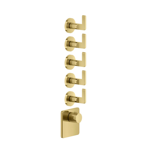 Смеситель для душа Gessi Inciso 58220#246 встраиваемый в стену золото с термостатом (внешняя часть)