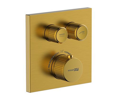 Смеситель для ванны и душа WasserKRAFT Aisch 5500 5548 Thermo встраиваемый золото