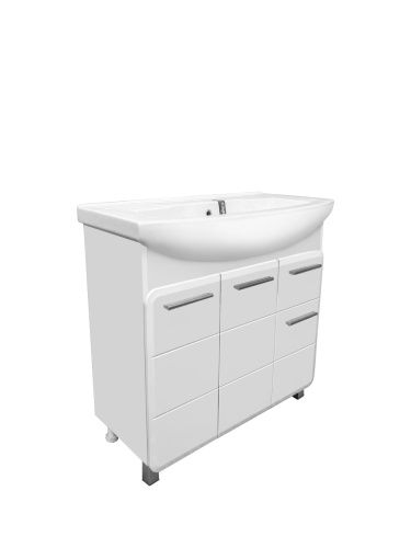 Тумба под раковину Runo ЭРИКА 00-00004915 80х40 напольная цвет белый
