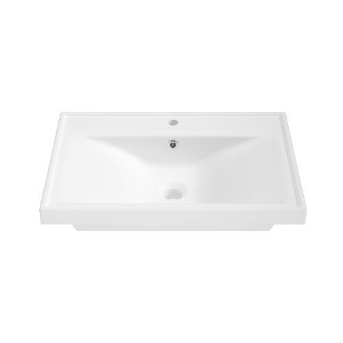 Раковина из сантехнического фарфора Wellsee FreeDom 151104000 65х46 подвесная цвет белый глянцевый 1 отверстие под смеситель