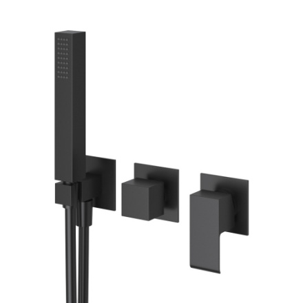 Смеситель Cezares PORTA PORTA-VDM2-NOP встраиваемый черный матовый без термостата