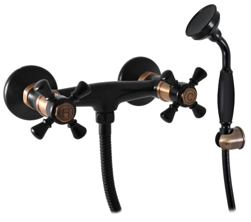 Смеситель для душа MORAVA RETRO MK380.5/1CMATSM настенный черный матовый