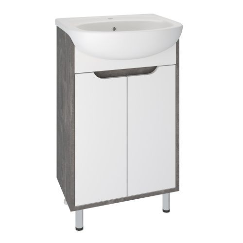 Тумба под раковину Runo ЭКО 00-00001337 50х30 напольная цвет белый/серый