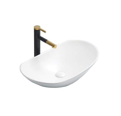 Раковина из фаянса Velvex 7811AMW 62х36 накладная цвет белый без отверстий под смеситель