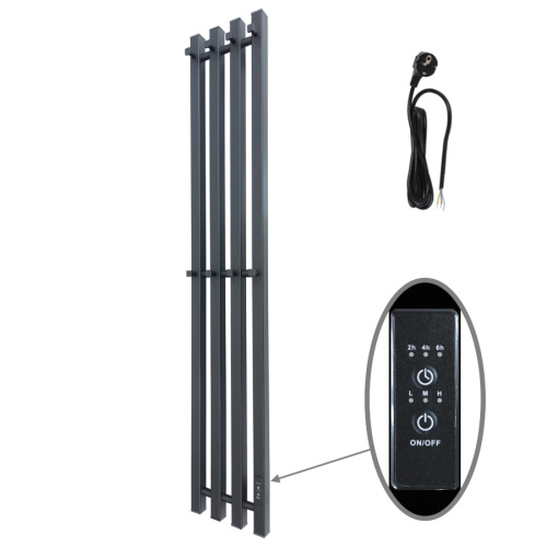 Полотенцесушитель Маргроид Inaro профильный Inaro-12018-1081-9005R 21х120 электрический черный матовый