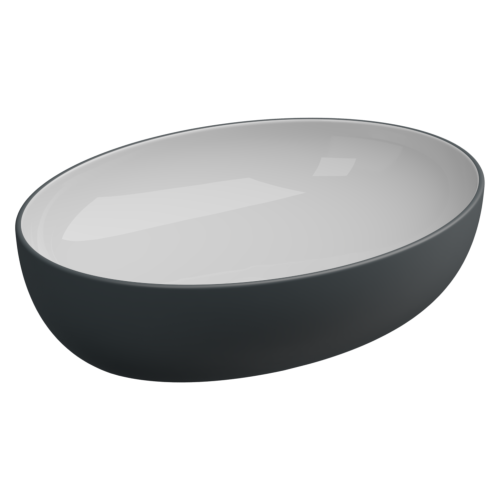 Раковина GSG Ceramic Design Easy 55см EALAVOV55BI000/028 накладная цвет белый/черный