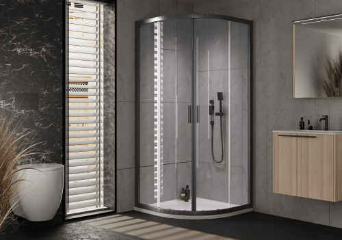Душевая дверь Kolpa-San VENUS 661190 90х200 стекло шиншилла профиль черный
