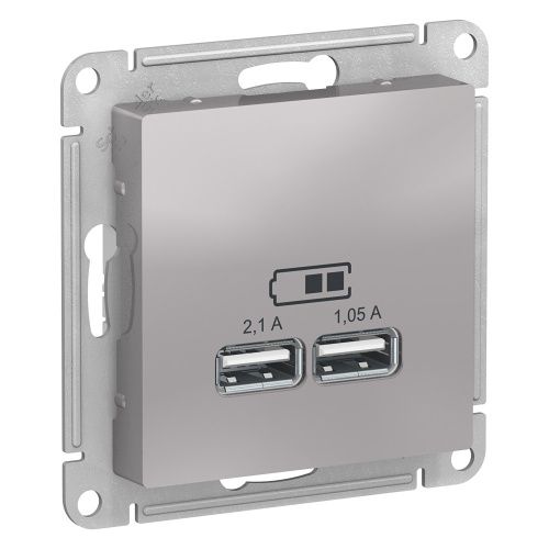 Розетка USB, 5В, 1 порт x 2,1 А, 2 порта х 1,05 А Systeme Electric AtlasDesign (АтласДесигн) ATN000333