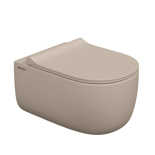 Унитаз подвесной Berges Ego xl 82728 белый матовый с сиденьем микролифт безободковый каскадный смыв