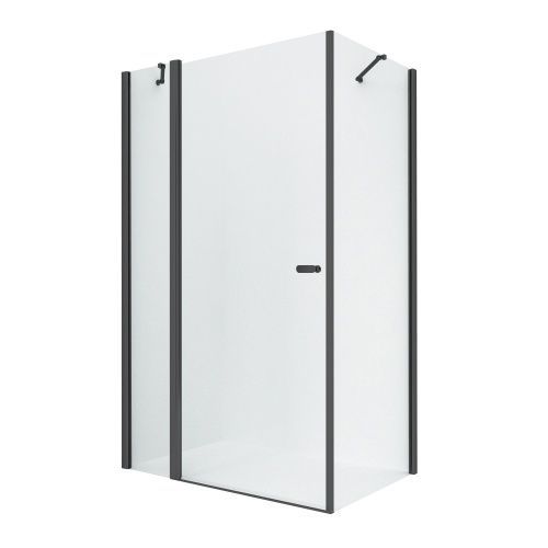 Душевой уголок New Trendy NEW SOLEO Black K-0544 100х80 стекло прозрачное профиль черный без поддона