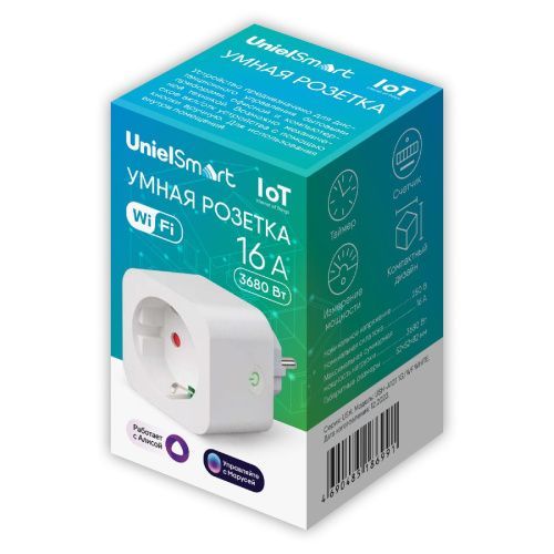 Умная розетка Uniel Ush (Усх) USH-A101 1G/WF WHITE
