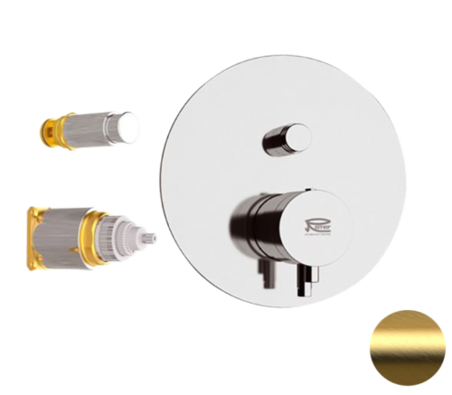 Смеситель для душа Remer Elegance NT09KBBG встраиваемый в стену брашированное золото