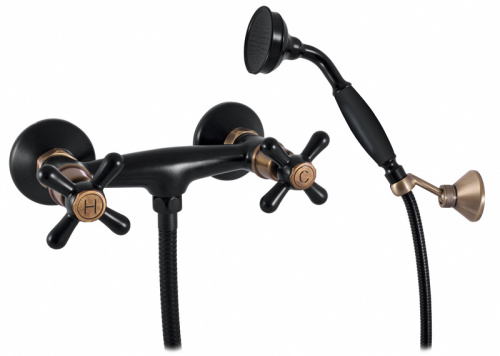 Смеситель для душа MORAVA RETRO MK180.5/2CMATSM настенный черный матовый