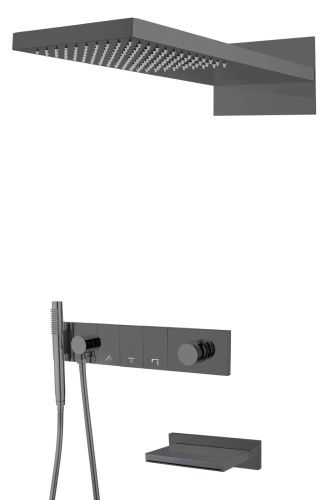 Душевая система Boheme Zodiac 132-2-SGM встраиваемая цвет антрацит