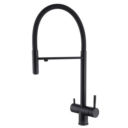 Смеситель для кухни ABBER Wasser Kreis AF81141B на мойку черный матовый без термостата