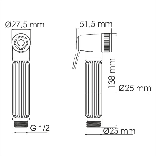 Гигиенический душ WasserKRAFT Isar 1300 A139 бронза - фото 4