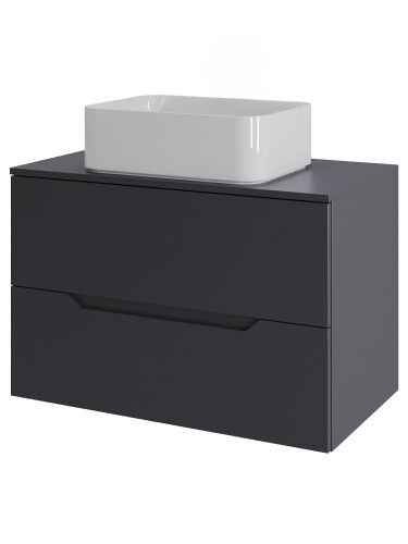Тумба с раковиной Orange Line Li-70TugMDF+B02-460W 70х46х71 подвесная цвет графит матовый