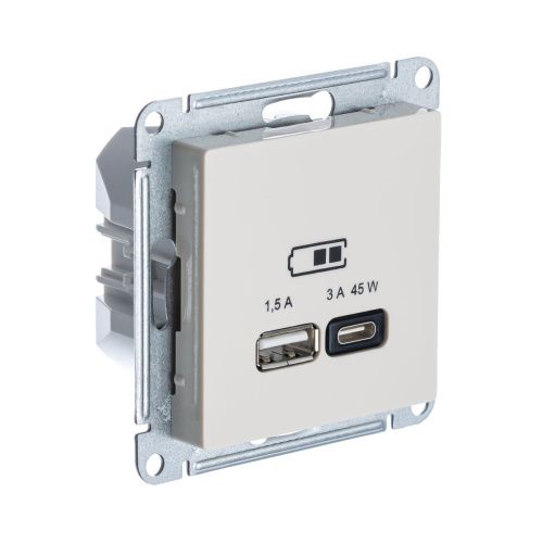Розетка A + тип-C 45W Systeme Electric AtlasDesign (АтласДесигн) ATN000229