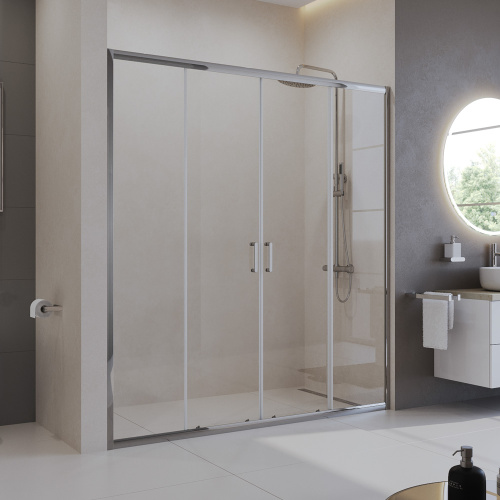 Душевая дверь BelBagno UNO-195 UNO-195-BF-2-170-C-Cr 170х195 стекло прозрачное профиль хром