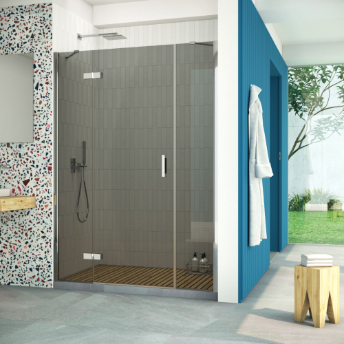 Душевая дверь Vegas-Glass AFP-F Retta AFP-F Retta 140 08 07 L 140х199,5 стекло тонированное 6 мм