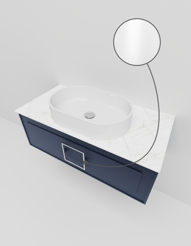 Тумба со столешницей La Fenice CUBO NFNC-01-CUB-BG-100-2-GG 100х36х49 подвесная цвет синий