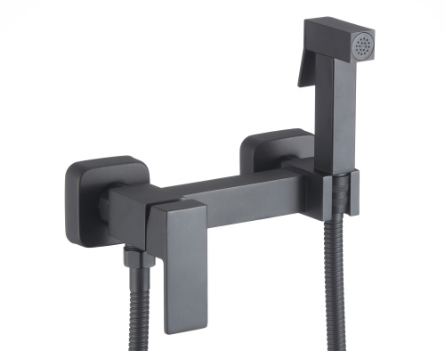 Смеситель с гигиеническим душем D-Lin D180201-A настенный черный