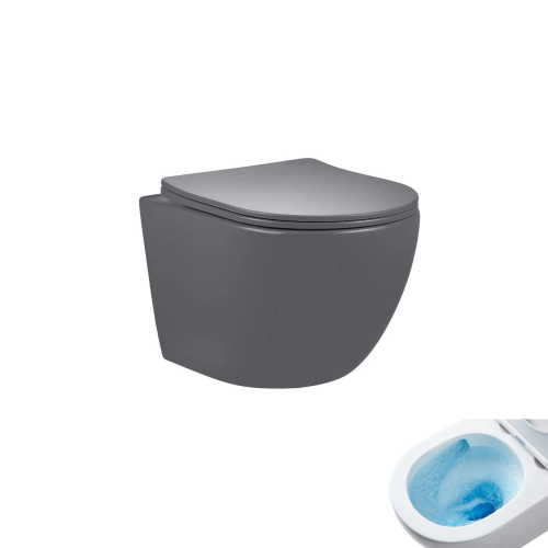 Унитаз подвесной Gid Tornado 62260Y серый матовый с сиденьем микролифт безободковый смыв торнадо