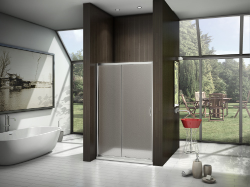 Душевая перегородка Good Door LATTE ЛА00025 140х185 стекло матовое профиль белый