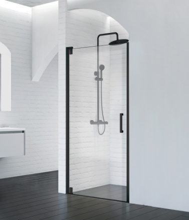 Душевая дверь BelBagno MARMI MARMI-B-1-90-С-NERO стекло прозрачное профиль черный