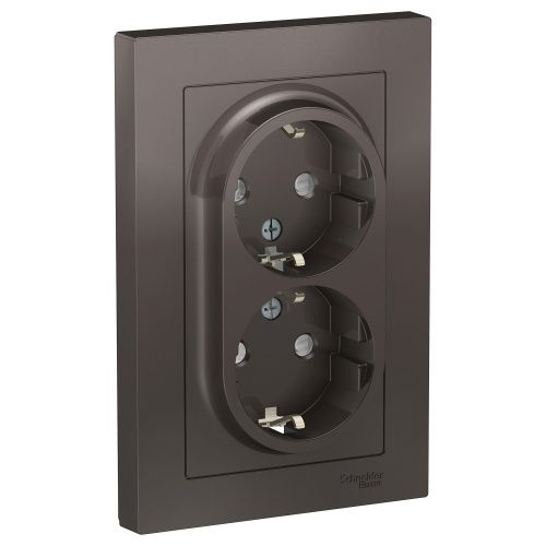 Розетка с/з двойная со шторками 16А Systeme Electric AtlasDesign (АтласДесигн) ATN000626