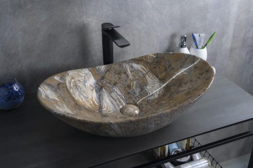 Раковина керамическая Gid Lago 54477 61х37 накладная цвет многоцветный