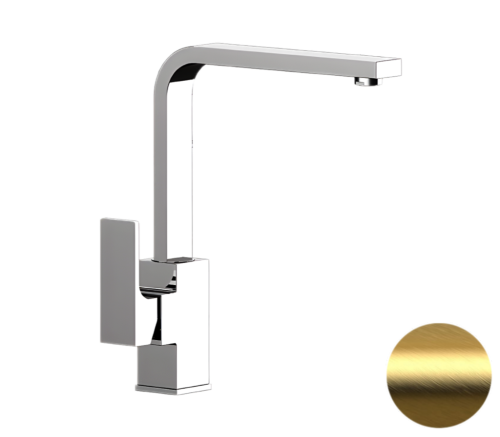 Смеситель для раковины Remer AU10GBG настенный брашированное золото