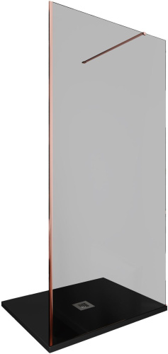 Душевая перегородка Allen Brau Infinity 3.21018.60.T 100х200 стекло тонированное профиль медь брашированная