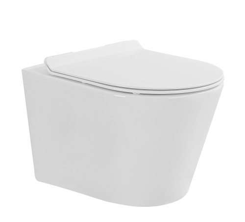 Унитаз подвесной MILLEAU 201 NESS 201 белый глянцевый с сиденьем микролифт безободковый смыв воронка-водоворот