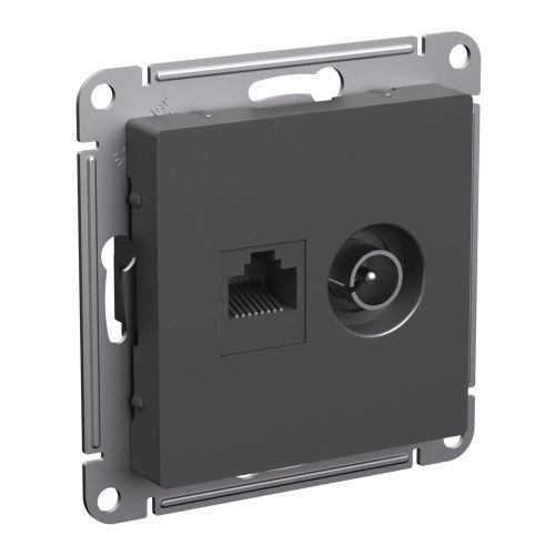 Розетка двойная ТВ + компьютерная RJ45 Systeme Electric AtlasDesign (АтласДесигн) ATN001489
