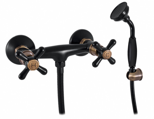 Смеситель для душа MORAVA RETRO MK180.5/1CMATSM настенный черный матовый