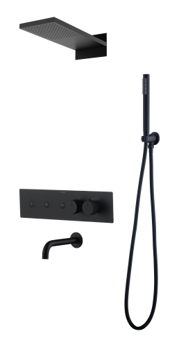 Душевая система Boheme Fusion 131-2-B встраиваемая цвет черный с термостатом