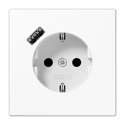 Розетка 2K+З USB Typ A Jung LS Design LS1520-18AWW