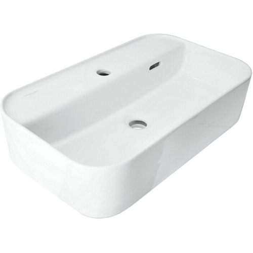 Раковина Sanita Luxe Infinity Shelf 60 см WB.CT/Infinity/60-C.Shelf/WHT.G/S1 накладная цвет белый
